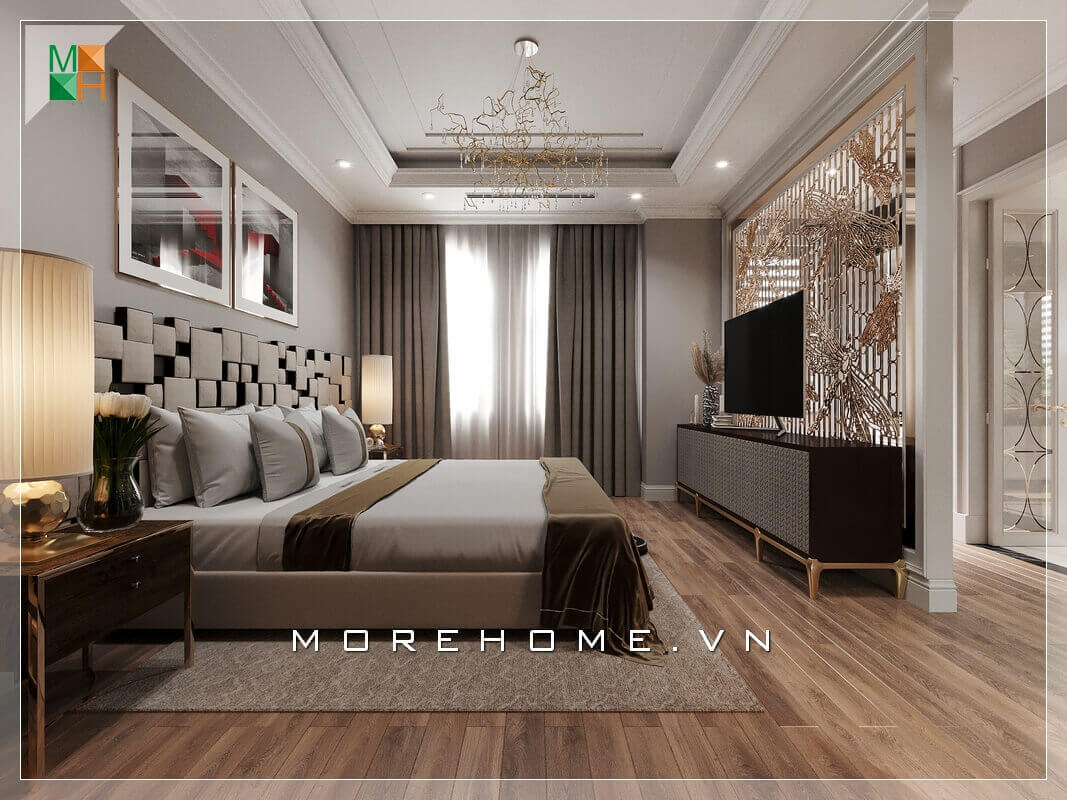 Chiêm ngưỡng mẫu giường ngủ khung gỗ bọc nệm đầu giường rất độc đáo và hiện đại.