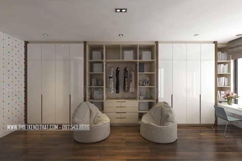 Mẫu sàn gỗ đẹp cho không gian phòng ngủ nhà phố hiện đại