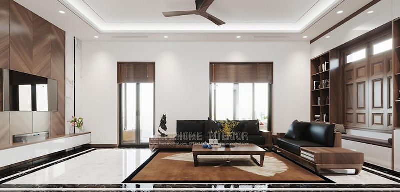 Nội thất sofa gỗ óc chó bọc da đẹp sang trọng mang lại không gian phòng khách mới lạ, độc đáo hơn