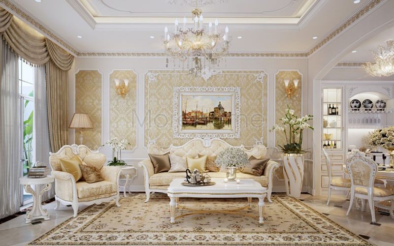 Với thiết kế phòng khách liền bếp nhìn khá đơn giản nhưng phù hợp, một sự kết hợp hoàn hảo và tận dụng tất cả diện tích không gian của ngôi nhà một cách khoa học.