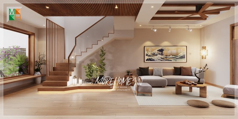 Tạo cho không gian sống sự thoải mái dễ chịu đặt những chậu cây xanh mát điều hòa bầu không khí.